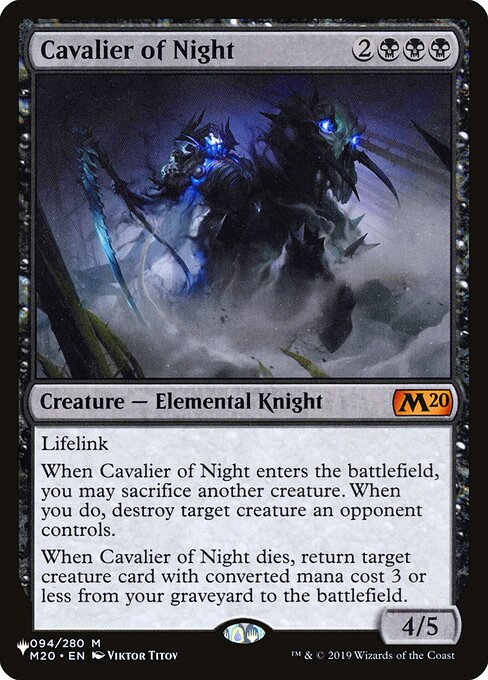 Cavalier of Night – The List