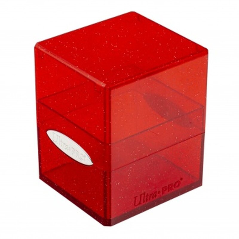 Satin Cube Deck Box 100+ – Glitter Red